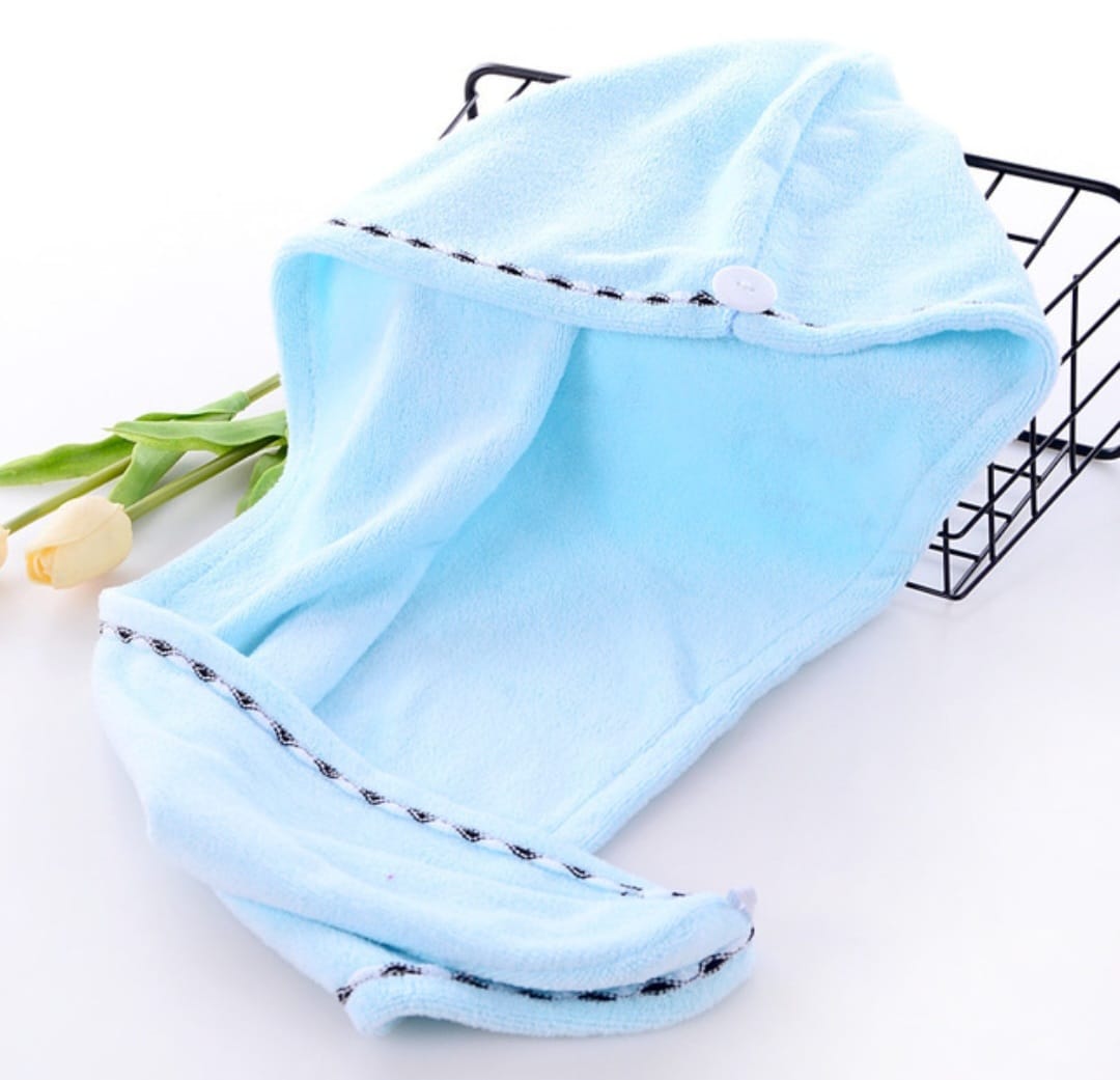 Blue  Microfiber Hair Towel