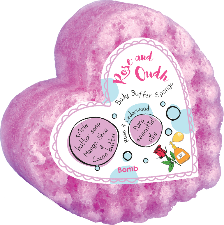 Rose & Oudh Body Buffer Shower Sponge